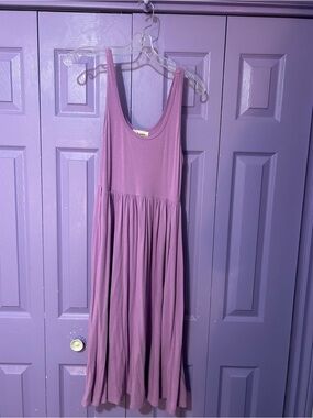 Sleeveless Lavender Casual Maxi Dress - Soft Gathered Skirt With Pockets